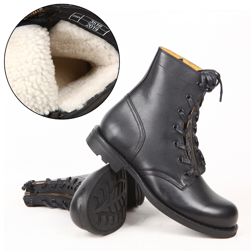 飞行保暖牛皮高筒拉链羊毛马丁靴