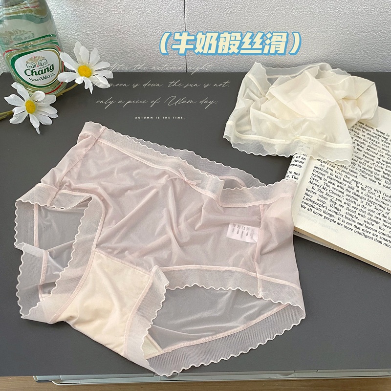 hom日系薄款蕾丝内裤女冰丝空气面膜裤速干全棉裆无痕三角裤