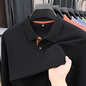 翻领POLO衫 2026春秋新款 潮 纯色商务休闲纯棉美式 时尚 长袖 T恤男士
