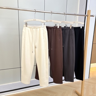 香蕉裤 女穿搭松紧腰休闲哈伦裤 羽毛加厚加绒弯刀裤 2025冬桑蚕丝