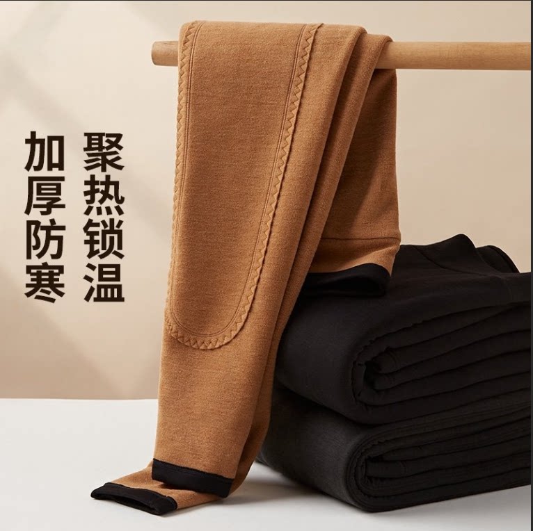 阿拉善100%驼绒填棉裤男士加绒加厚女外穿东北特厚修身冬季保暖裤