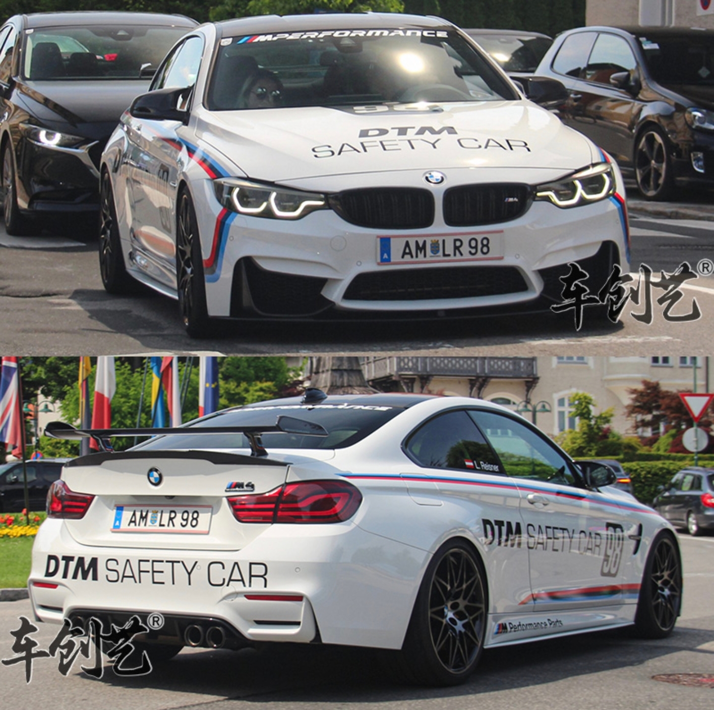 适用宝马M4安全车拉花M2M3M5 320i E92E90X1X3X5汽车个性车身车贴