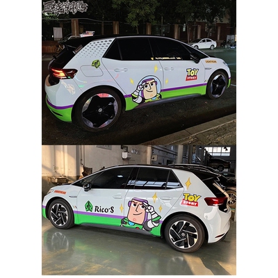 适用于大众 ID3可爱卡通贴纸巴斯光年个性车身贴改装拉花改色膜