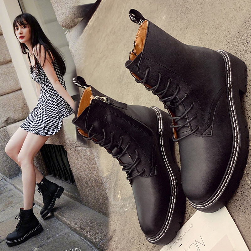 马丁靴女英伦风2019秋冬新款透气帅气厚底机车机车靴明星同款靴子在类目 女鞋, 低帮鞋中 - 来自Buy2taobao.com提供专业的淘宝代购服务