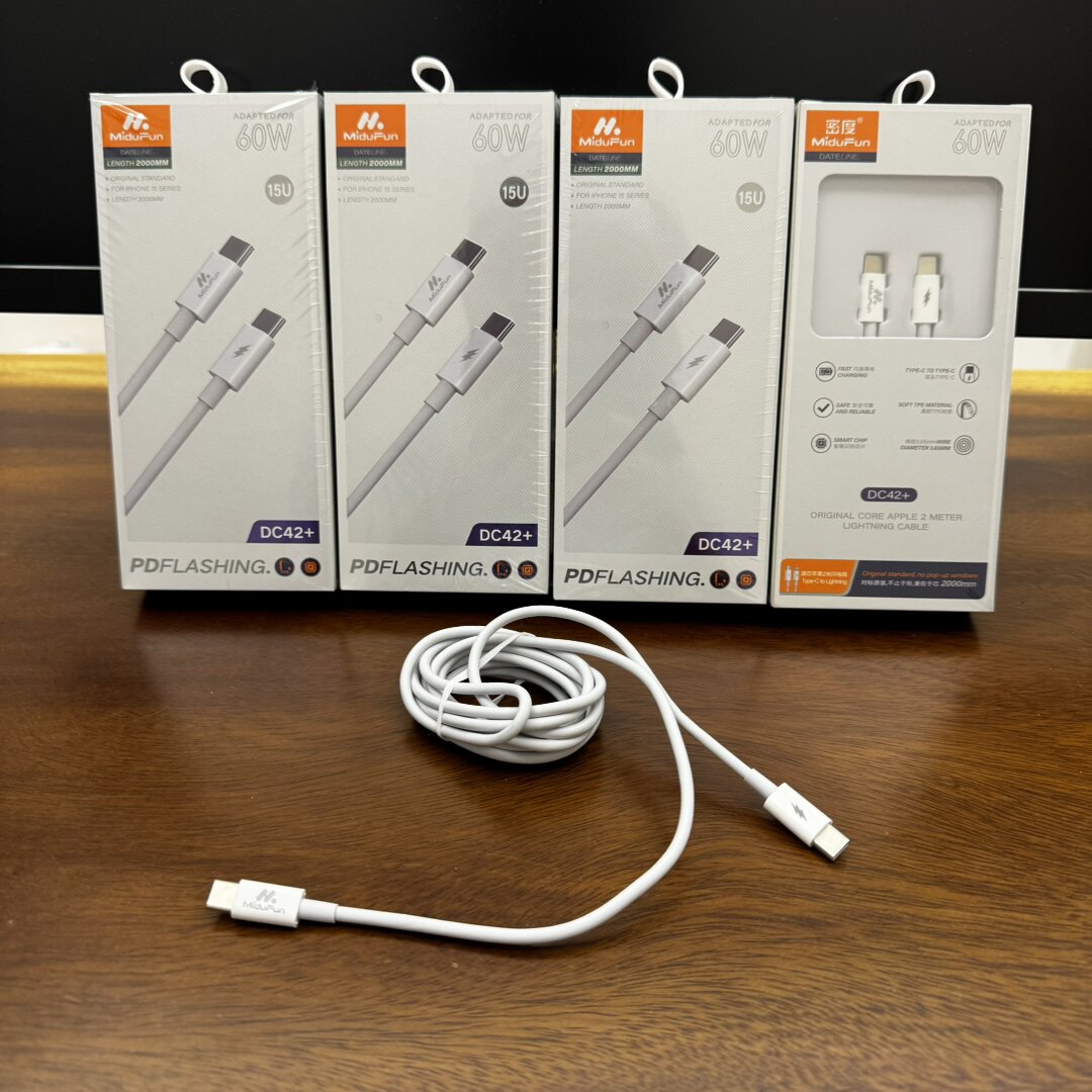 密度2米C+C闪电线适用于苹果15全系快充华为平板苹果平板