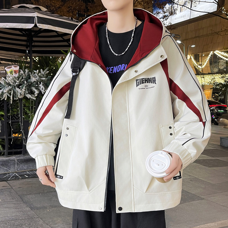 2023春秋季新款外套男士韩版潮流帅气运动夹克休闲上衣服潮牌褂子