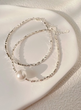 ambush 银几两极简纤细贝珠手链简约小众设计轻奢叠戴闺蜜送女友