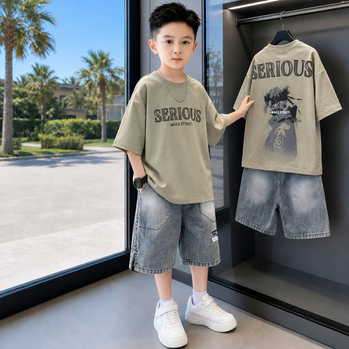 2026新款男童纯棉短袖运动套装