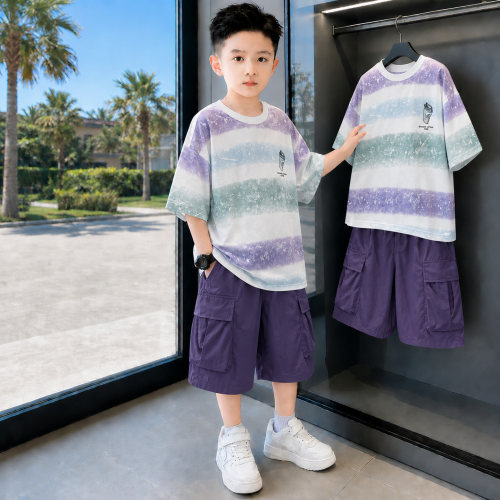 2026新款男童纯棉短袖运动套装