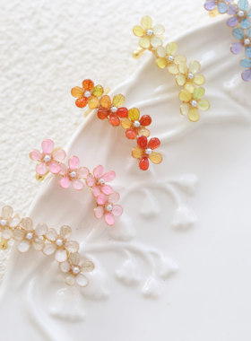 春夏新款花汐系列永生花滴胶女士度假耳骨夹