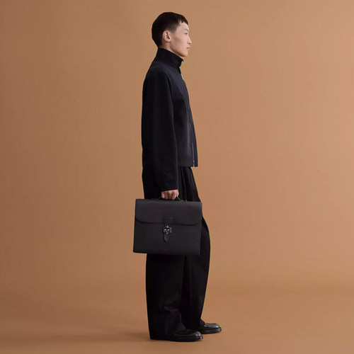 h家奢侈品男电脑公文包牛皮手提Sac a depeches light 1-37商务包