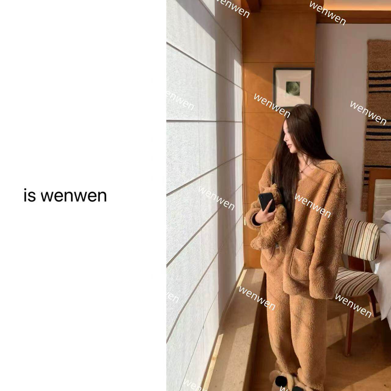 【WEN】椰香可可 2026秋冬新款宽松软糯舒适家居服套装 YS1737
