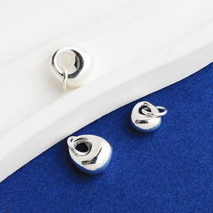 纯银S925秤砣吊坠DIY手工编绳串珠手链项链银坨坨挂件饰品配件