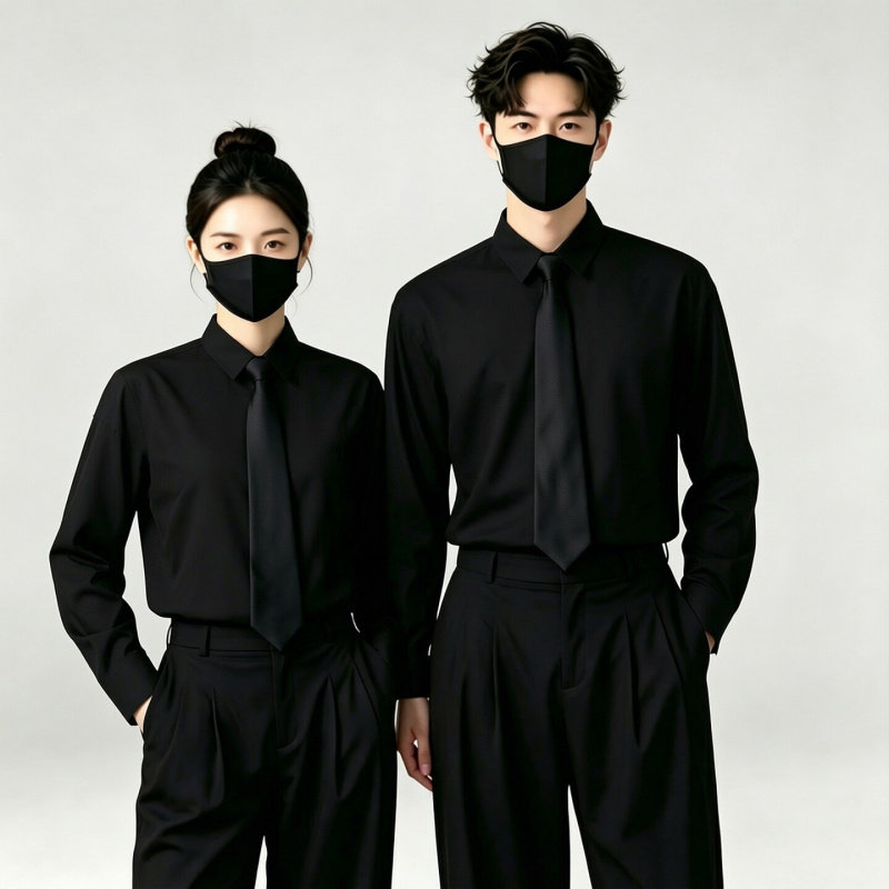 高级感长袖衬衫工作服定制公司企业销售职业正装商务白色衬衣免烫图片
