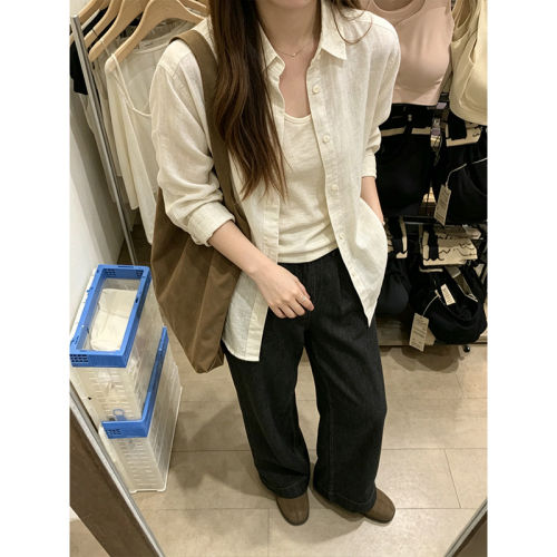新中式棉麻长袖立领定制文化衫diy工作服衣服订做工衣印字图LOGO