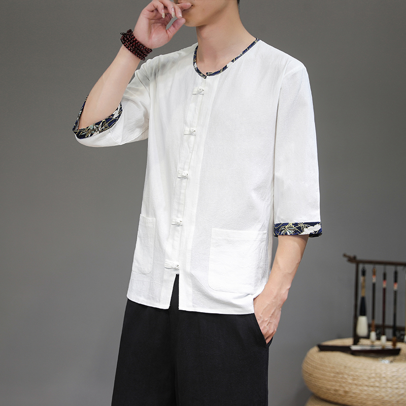 中医针灸理疗茶艺师棉麻工作服