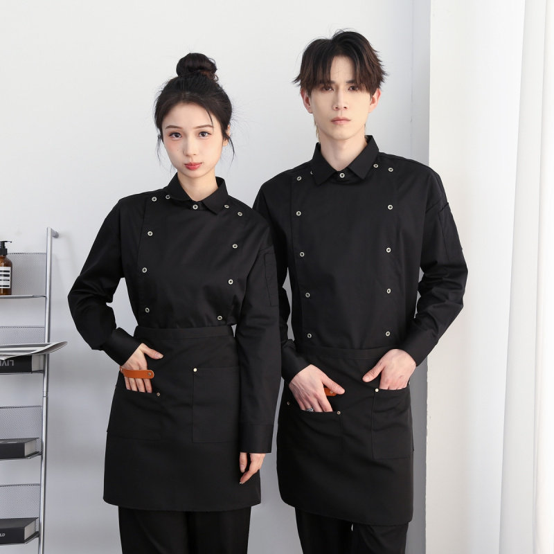 新品西餐厅服务员工作服酒店餐饮咖啡厅酒吧会所发型师工装定制服