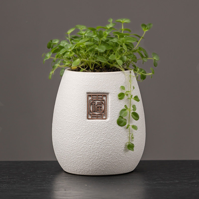创意茶道水培花瓶花插水养无孔铜钱草富贵竹笔筒客厅桌面装饰摆件