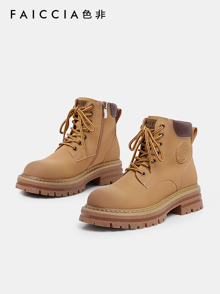 厚底马丁靴大黄靴色非百搭