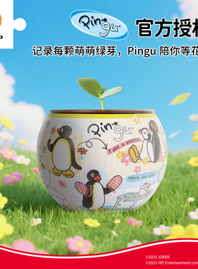 3D-JP企鹅Pingu立体盆栽造型拼图diy种植摆件可爱种花日记K1131