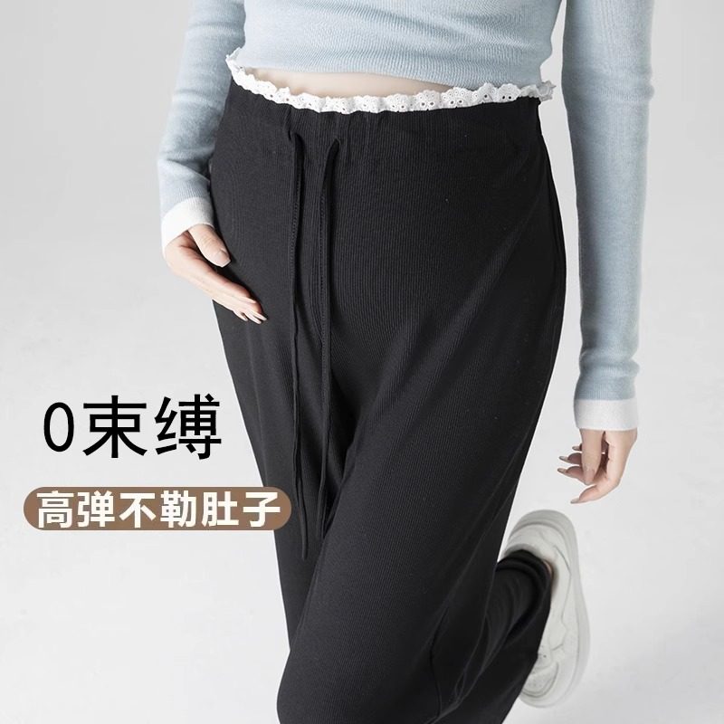 孕妇裤子不勒肚子春夏薄款外穿2025新款大尺码小个子休闲宽裤夏装