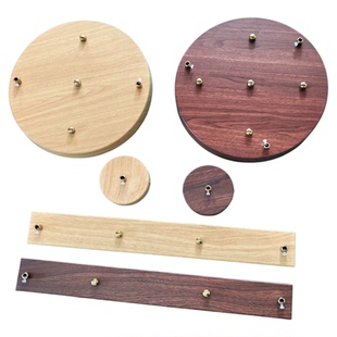 吊灯吸顶盘铁艺仿胡桃木实木色圆形底座木纹圆盘多头长盘装饰底盘