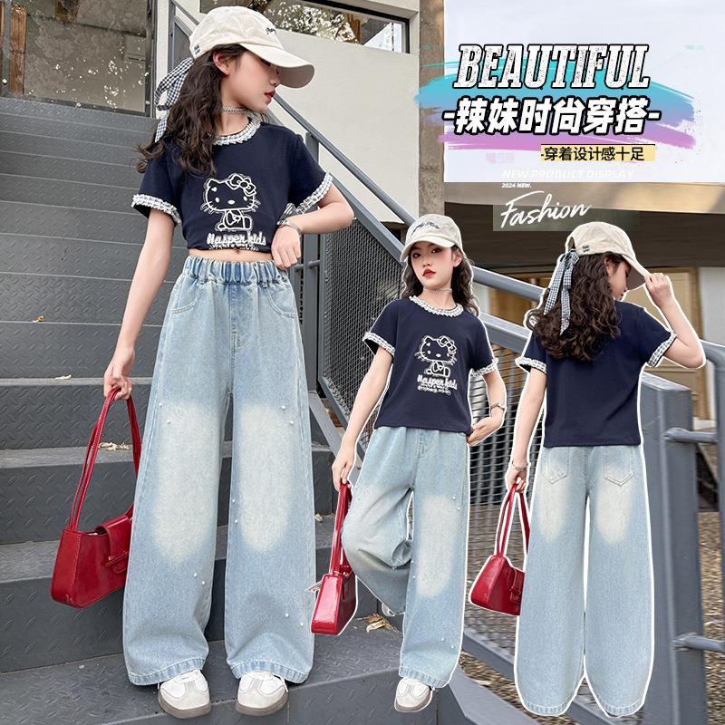 折扣专区清仓撤柜女童T恤夏季童装2025新款儿童夏天薄款短袖亲子