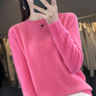 韩版 长袖 洋气针1011k 花边低圆领宽松外穿薄款 秋冬女毛衣打底新款