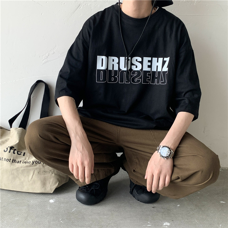 23夏季新款百搭字母印花短袖T恤男501-2-TX20-P2839,男装T恤,星座501-2