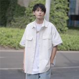 夏季新款口袋工装短袖衬衫501-2-CS009-P50控68，男装T恤，星座501-2