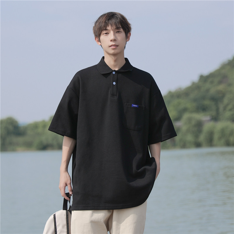 夏季重磅POLO衫宽松短袖T恤501-2-T1006-P50控68,男装Polo衫,星座501-2