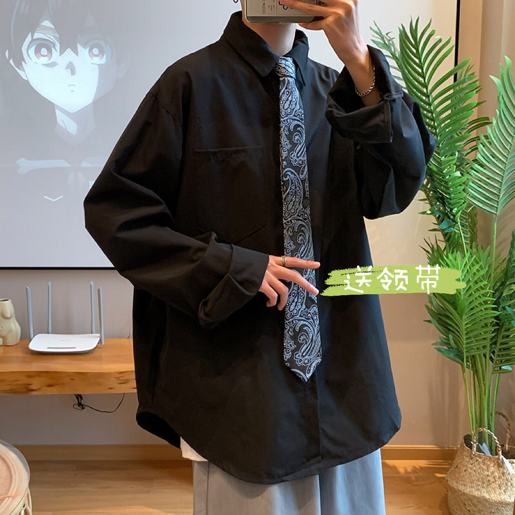 送领带秋装新款腰果花领带DK长袖衬衫宽松JK制服501-2-CS08-P45,男装衬衫,星座501-2