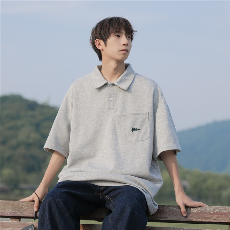 重磅POLO衫刺绣宽松短袖T恤501-2-T1005-P50控68,男装Polo衫,星座501-2