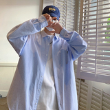 秋装新款CityBoy日系廓形条纹宽松全棉长袖衬衫501-2-CS005-P50，男装衬衫，星座501-2
