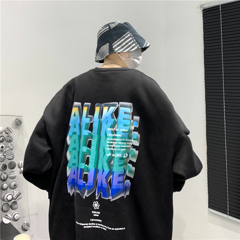后背字母印花卫衣501-2-WY010-P40控55,男装卫衣,星座501-2
