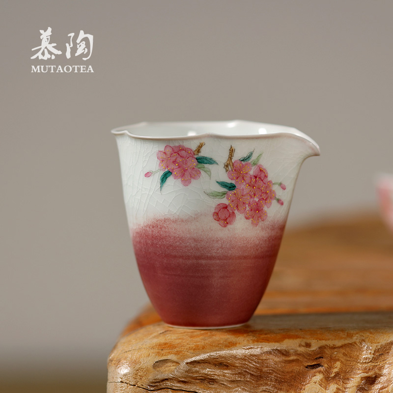慕陶公道杯 陶瓷手绘匀杯 景德镇功夫茶具日式茶海茶杯手作分茶器