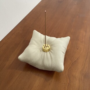 侘寂风陶瓷香插家用枕头线香插檀香沉香熏香盘托茶道禅意摆件创意