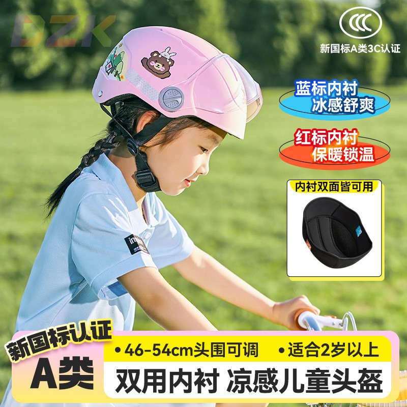 3C新款儿童摩托车头盔自行车滑板头盔电动车男孩女孩卡通夏季头c1