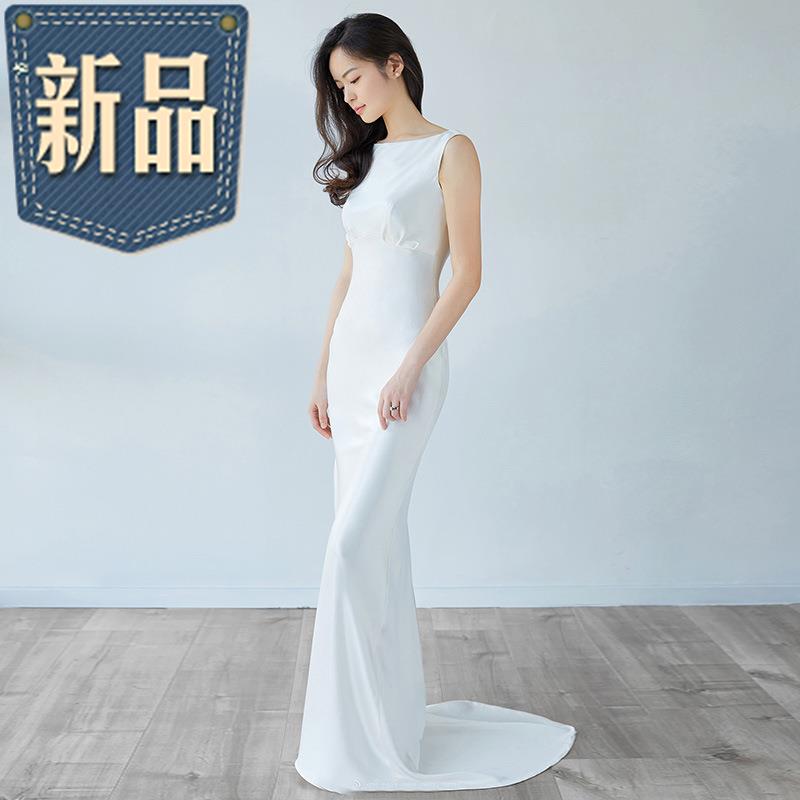 2020新款宴会气质修身轻礼服聚会简约J晚宴长款白色鱼尾礼服裙女|ruв категории Женская одежда, Cвадебные платья, платье/вечернее платье - от Buy2taobao.com для оказания профессиональной услуги покупки агента Taobao