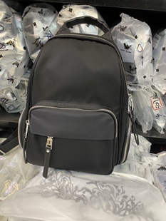 野狼部落WILD WOLF TRIBE防水布雙肩背包多隔層大容量純黑情侶包