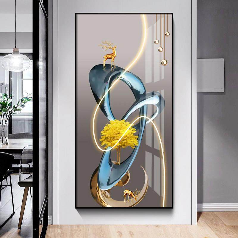 21新款玄关装饰画轻奢现代大幅酒店挂画入户走廊楼梯客厅过道壁画,家居饰品,现代装饰画,淘宝优惠券,粉丝福利购,淘宝优惠卷