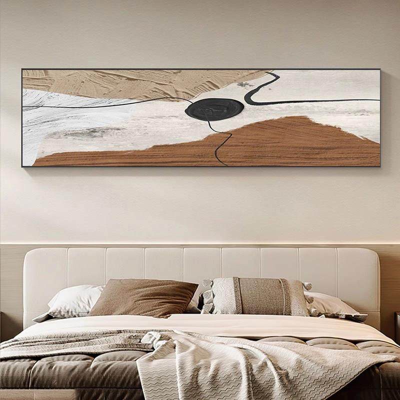 手绘油画《踏石》横幅客厅沙发背景墙装饰画床头挂画抽象肌理画,家居饰品,油画,淘宝优惠券,粉丝福利购,淘宝优惠卷