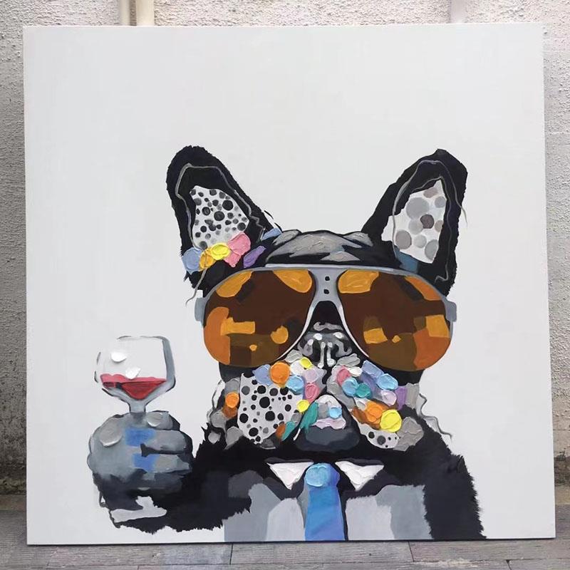 立体现代动物纯手工手绘画创意油画挂餐厅玄关沙发墙卧室装饰壁画图片