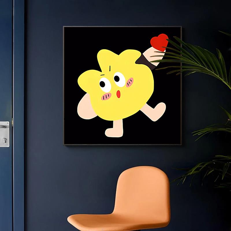 卡通可爱萌趣潮流多巴胺儿童房艺术装饰画墙面男孩房间布置挂画