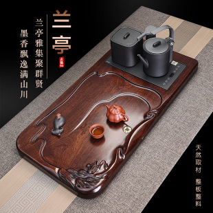 实木茶盘天然整块原木一体茶台客厅家用办公高档全自动烧水壶茶托