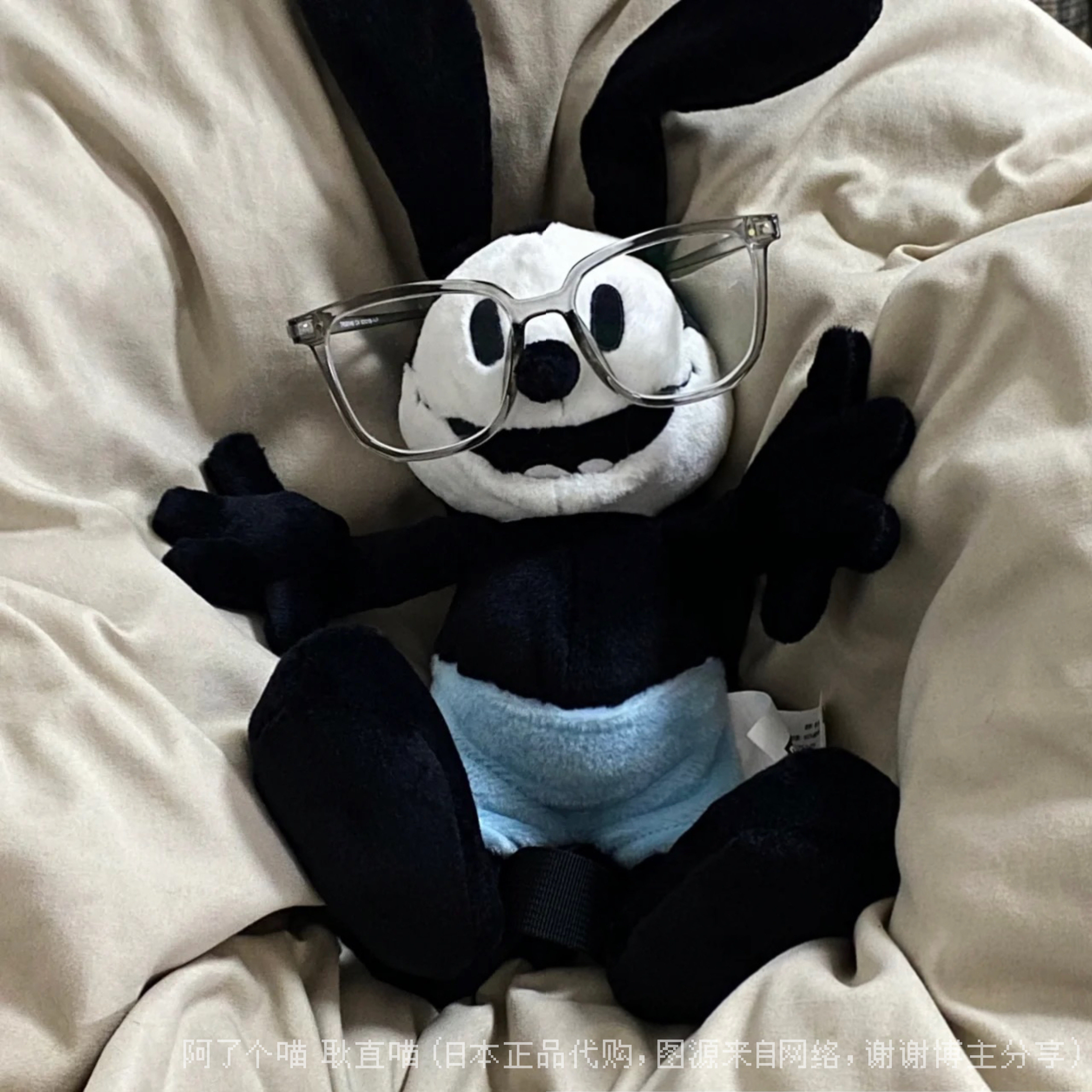 【现货】日本东京迪士尼 复古幸运兔 oswald奥斯华 毛绒公仔发箍