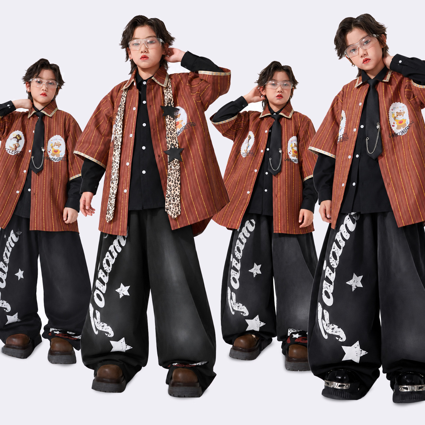 儿童街舞潮服男童嘻哈演出服