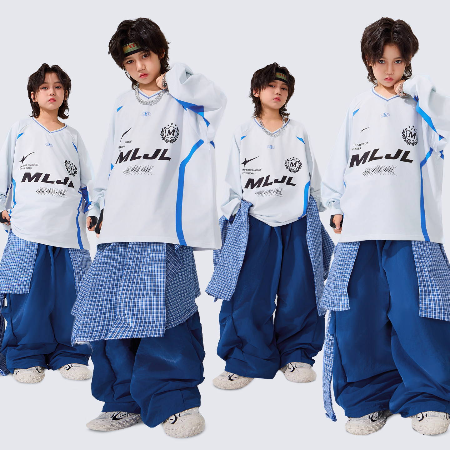 儿童街舞演出服嘻哈男童表演服