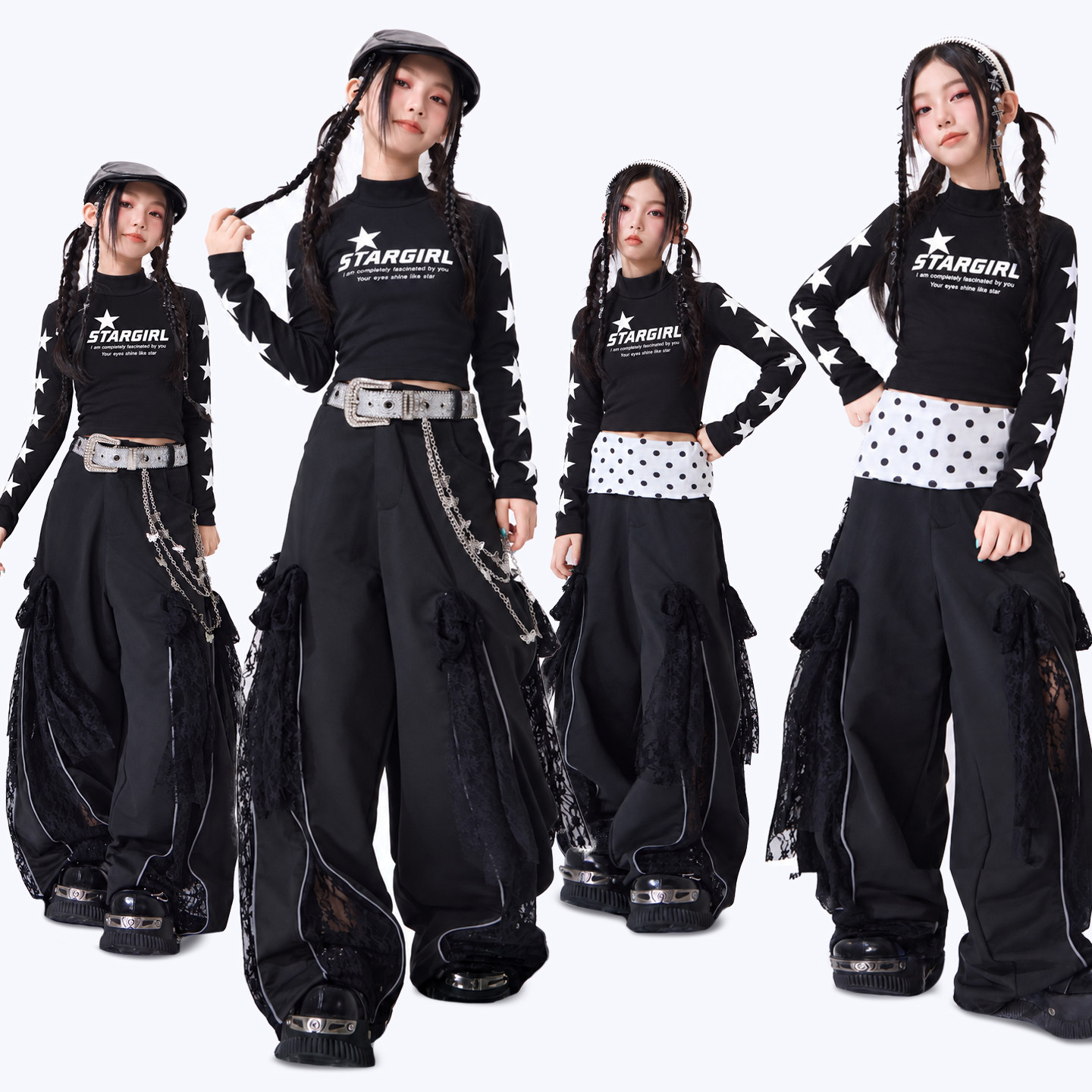 爵士舞服装女童潮酷时髦走秀潮服