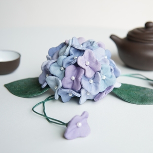 晗颖手工紫阳花绣球花香包香囊香袋材料包可做至少2个 视频教程